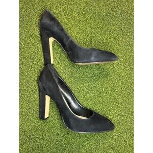 Saks Fifth Avenue Women’s Black Suede Block Heel Pump Size 7
